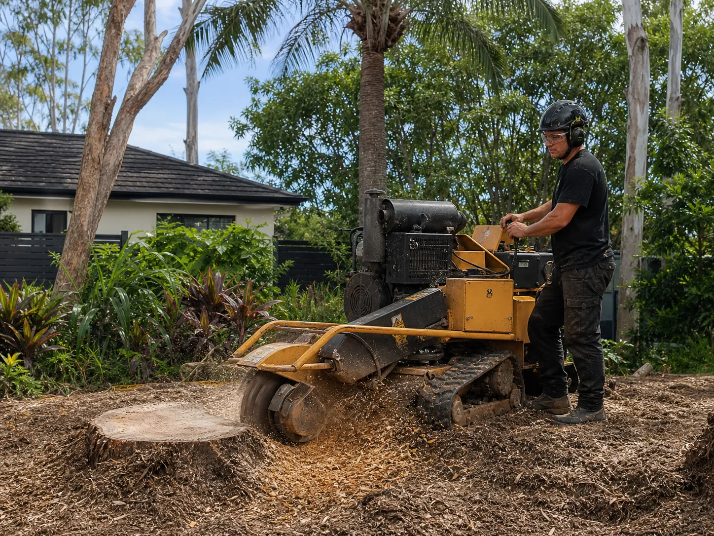 Stump grinding by Alpine Tree Works